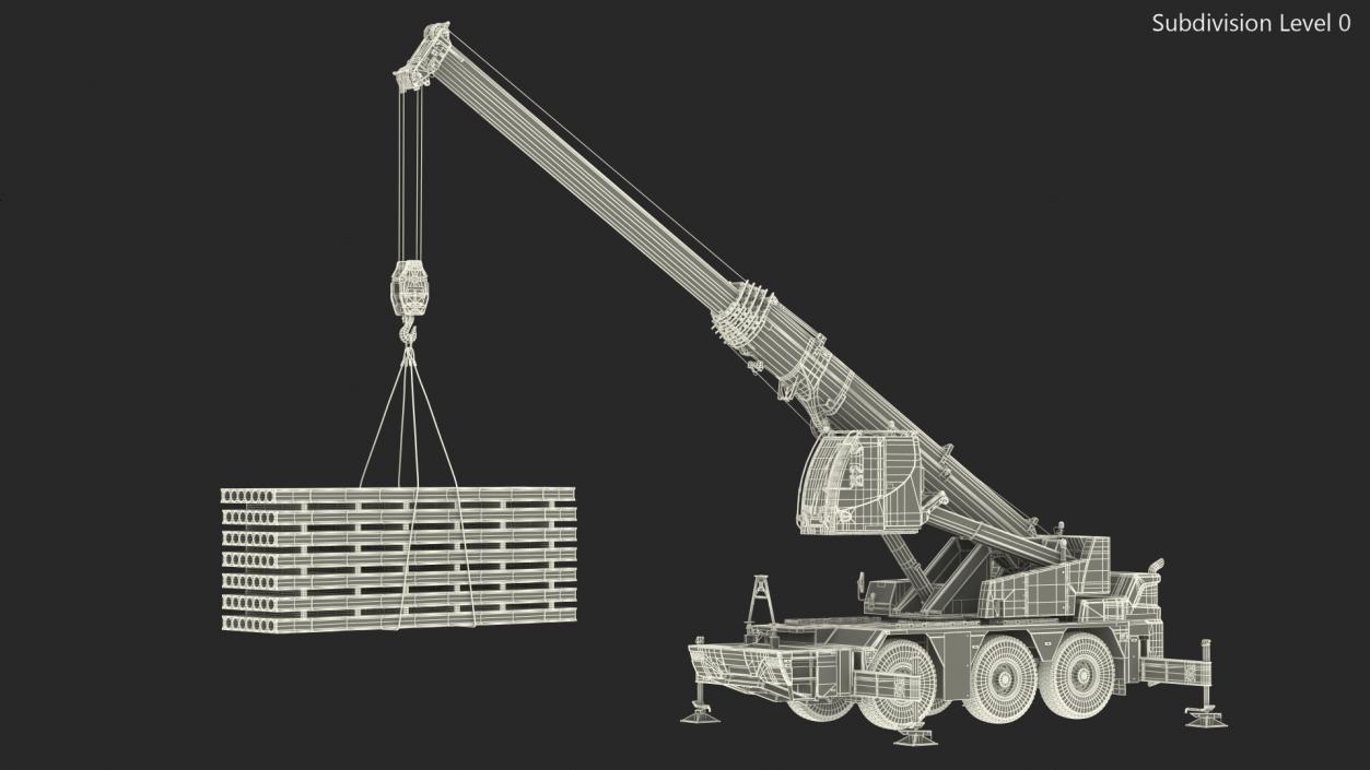 3D Mobile Crane With Concrete Slab