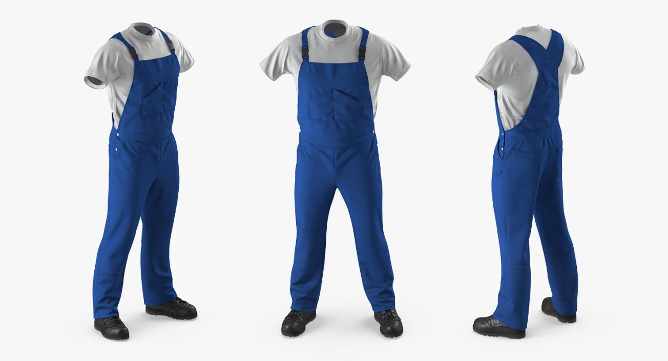 Construction Worker Blue Uniform 3D