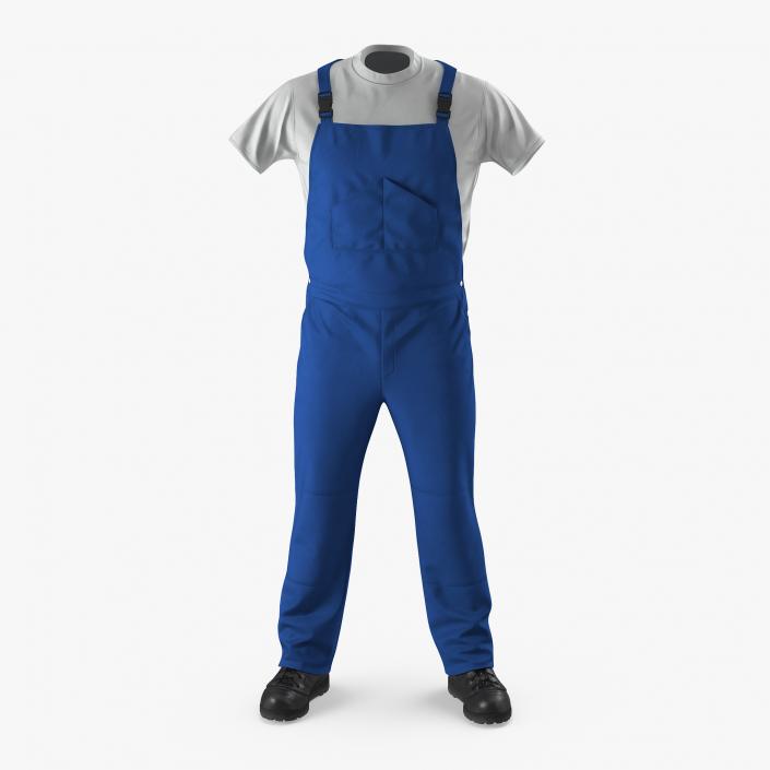 Construction Worker Blue Uniform 3D