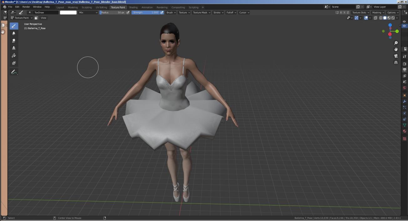 3D Ballerina T Pose