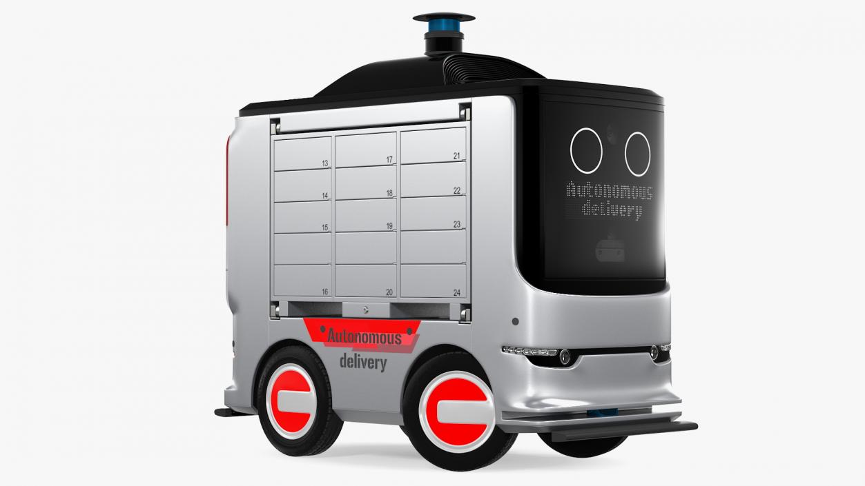 3D model Autonomous Delivery Service Robot Rigged