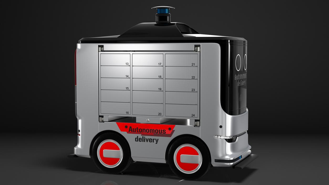 3D model Autonomous Delivery Service Robot Rigged