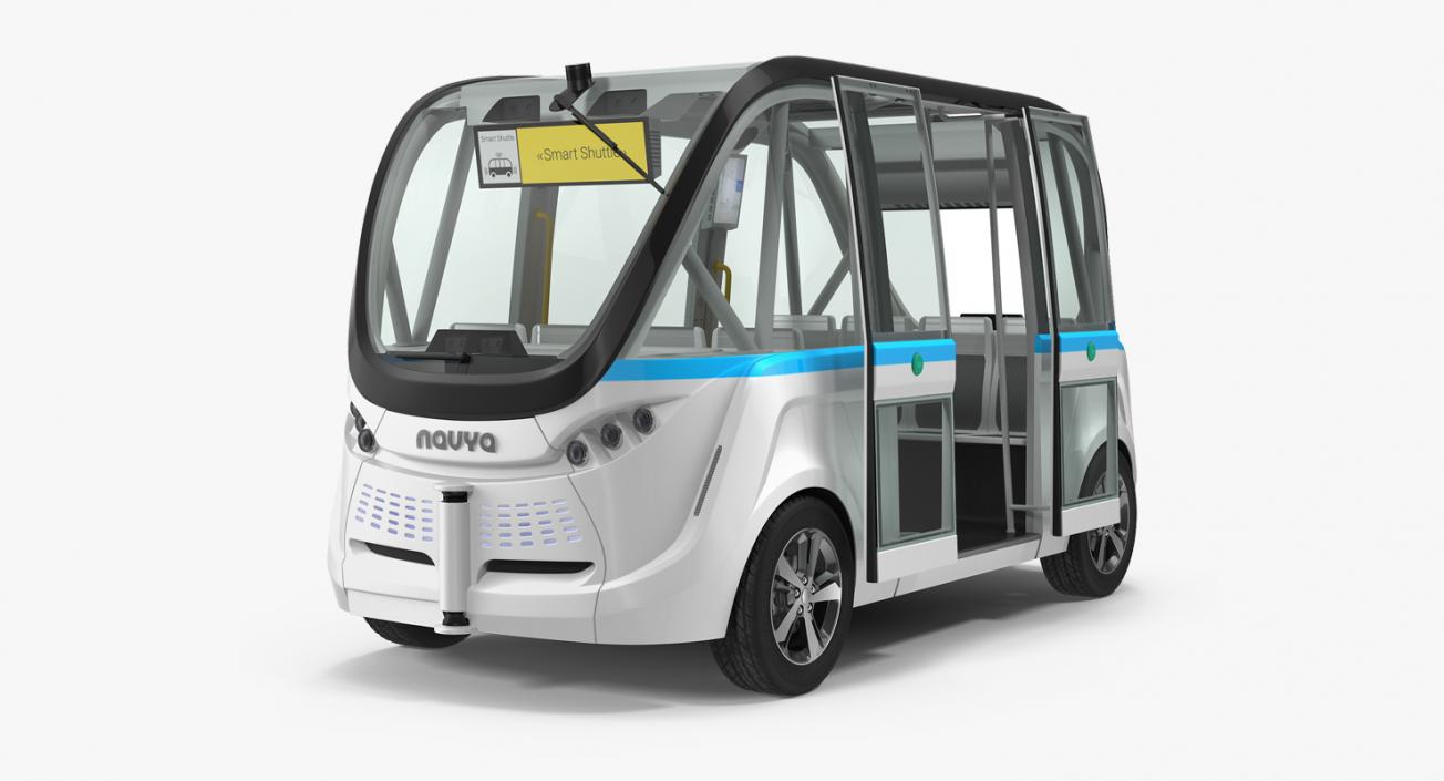 Driverless Minibus Electric Generic Rigged 3D