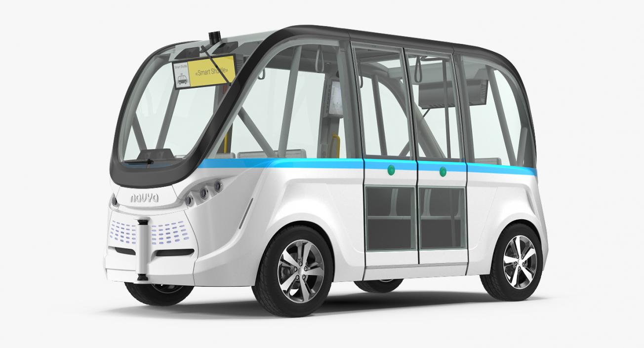 Driverless Minibus Electric Generic Rigged 3D