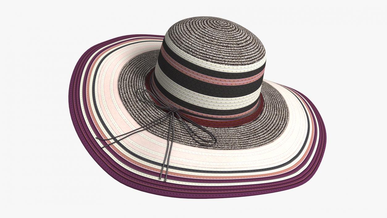 3D model Women Straw Beach Sun Hat