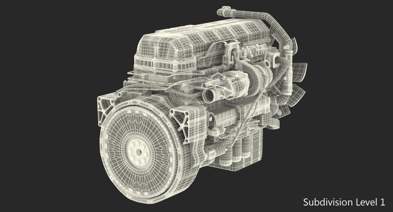3D model Semi Truck Turbo Diesel Engine