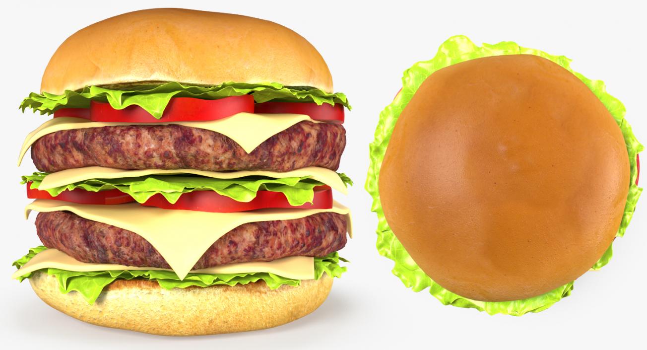 3D Double Burger model