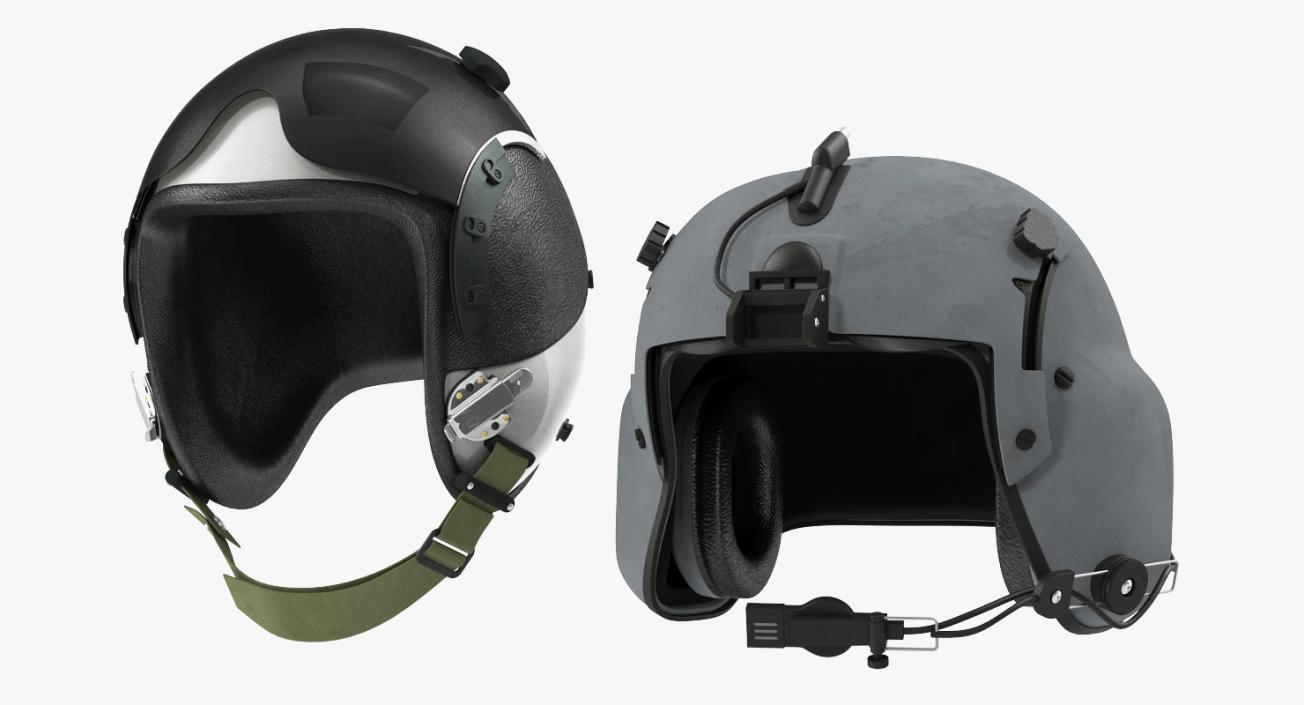 3D US Military Pilot Helmets Collection
