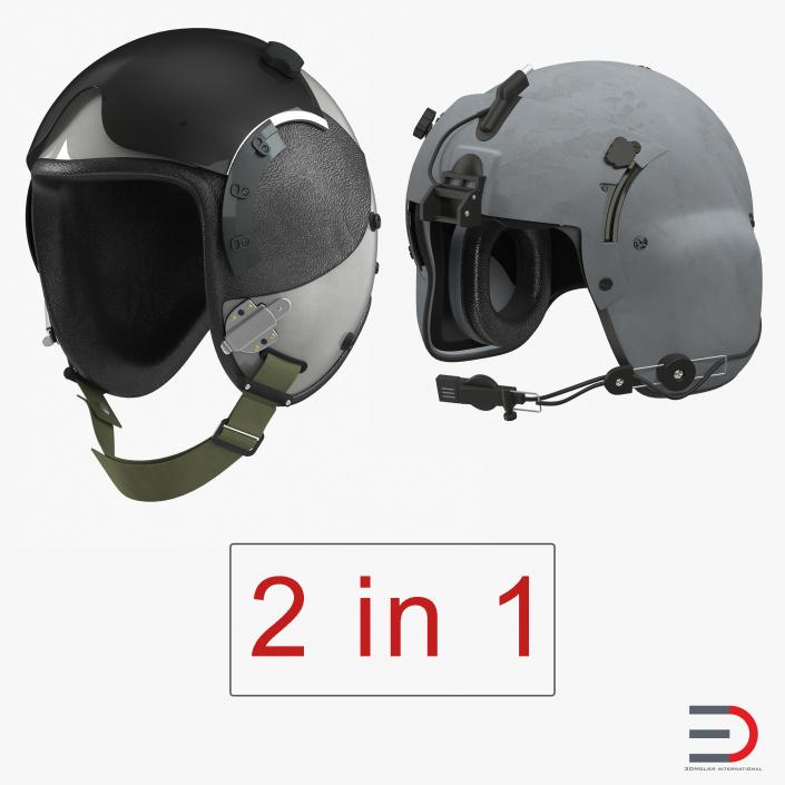 3D US Military Pilot Helmets Collection