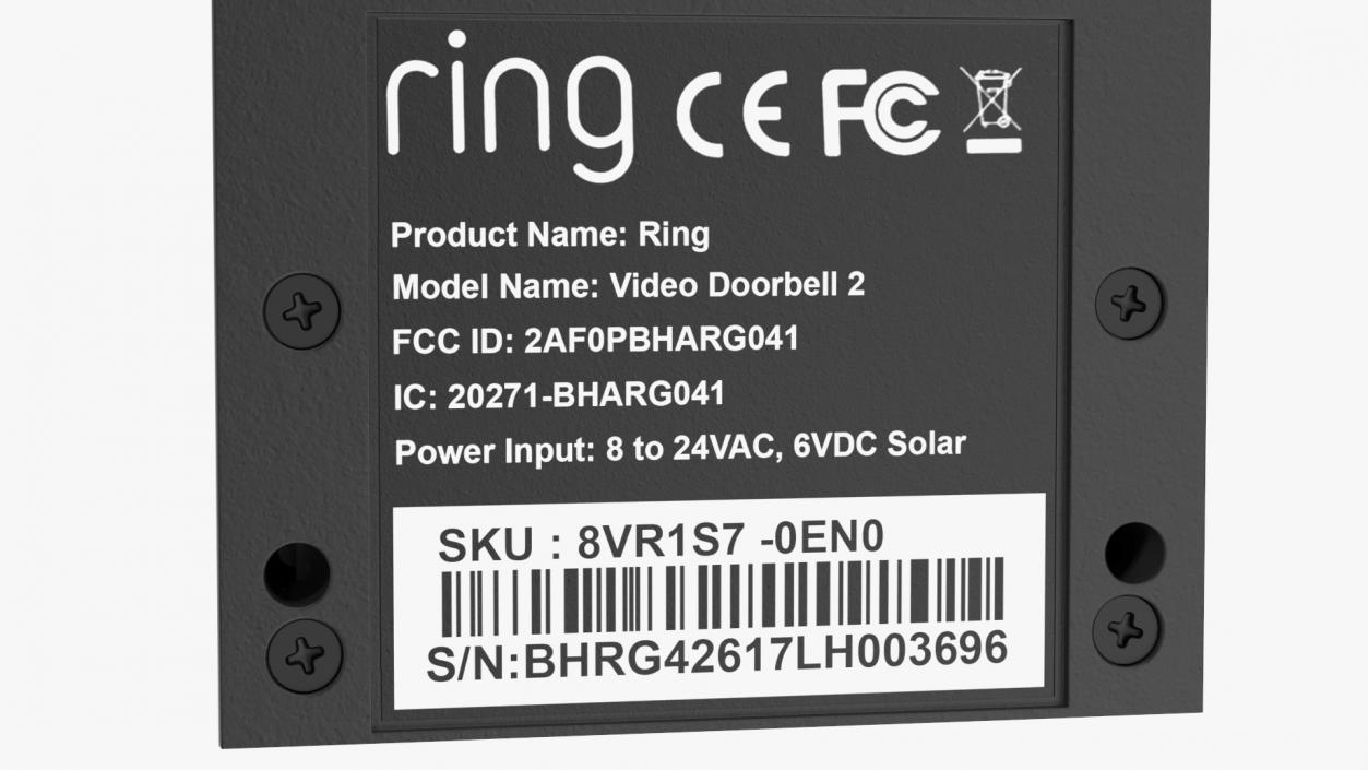 3D Ring Video Doorbell 2