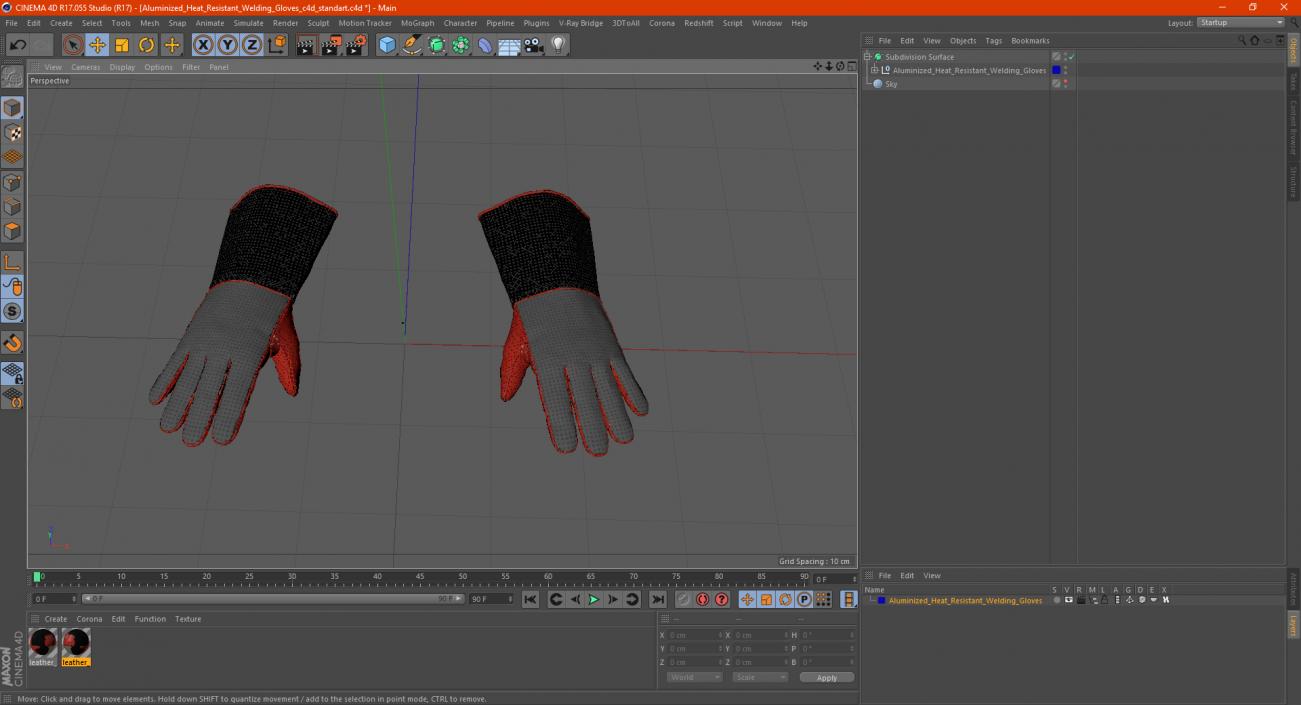 3D model Aluminized Heat Resistant Welding Gloves