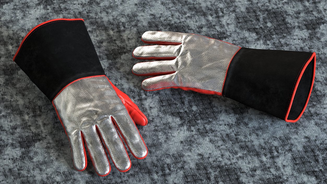 3D model Aluminized Heat Resistant Welding Gloves
