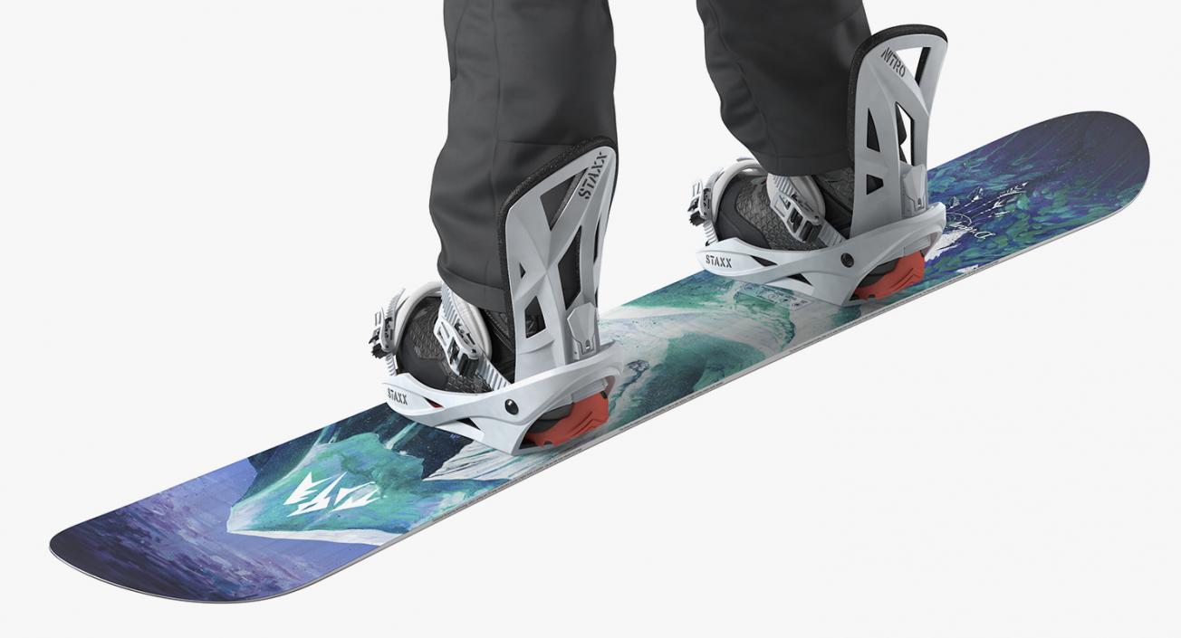 3D Snowboarder Riding Pose model