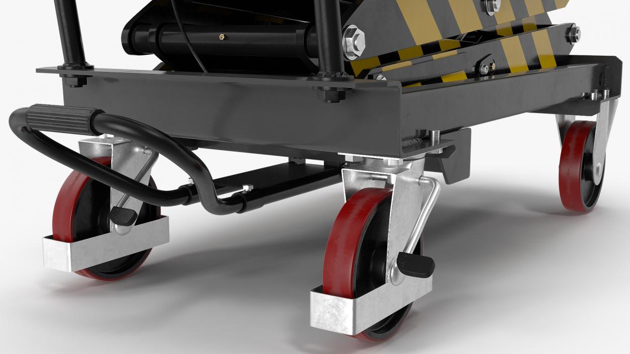 Mobile Hydraulic Scissor Trolley Lifted 3D model