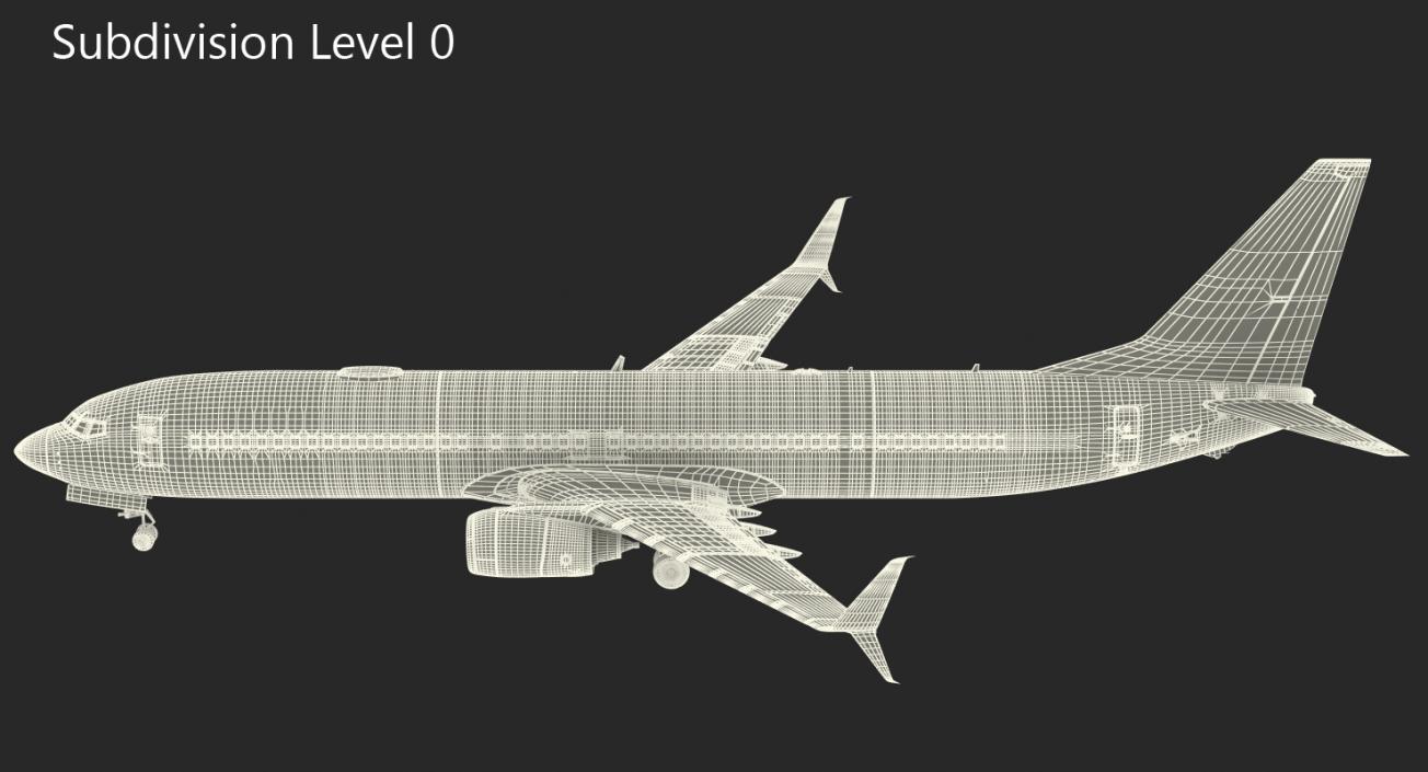 3D model Boeing 737-900 with Interior and Cockpit Ryanair Rigged