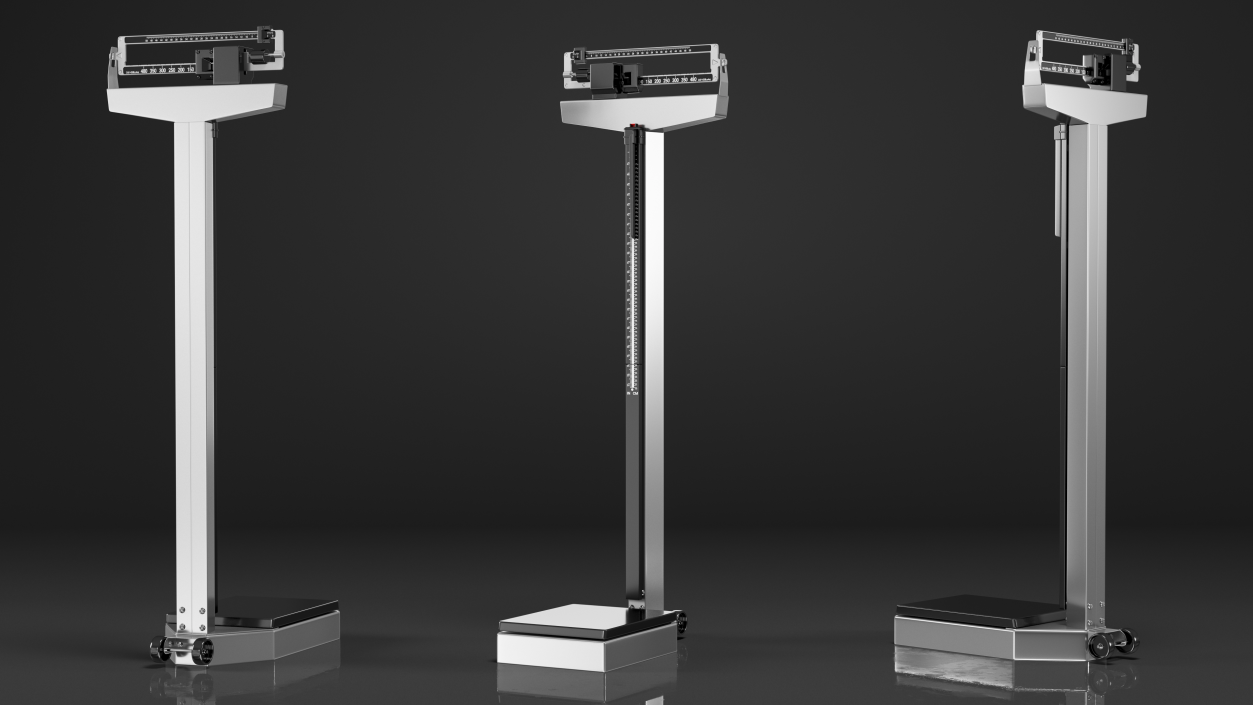 Mechanical Patient Weighing Scale with Height Rod 3D model