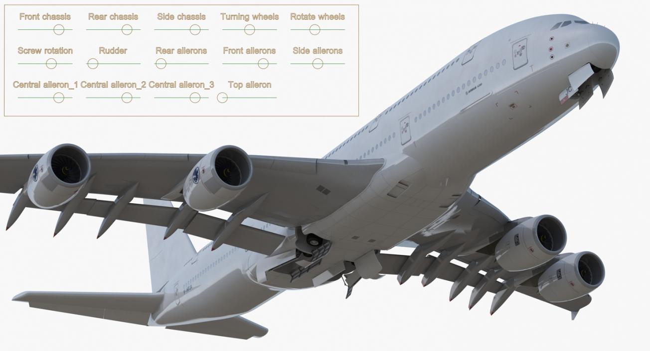 3D Airbus A380-1000 Generic Rigged