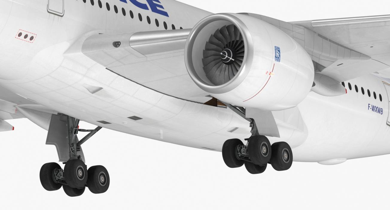 3D Airbus A350-800 Air France Rigged model