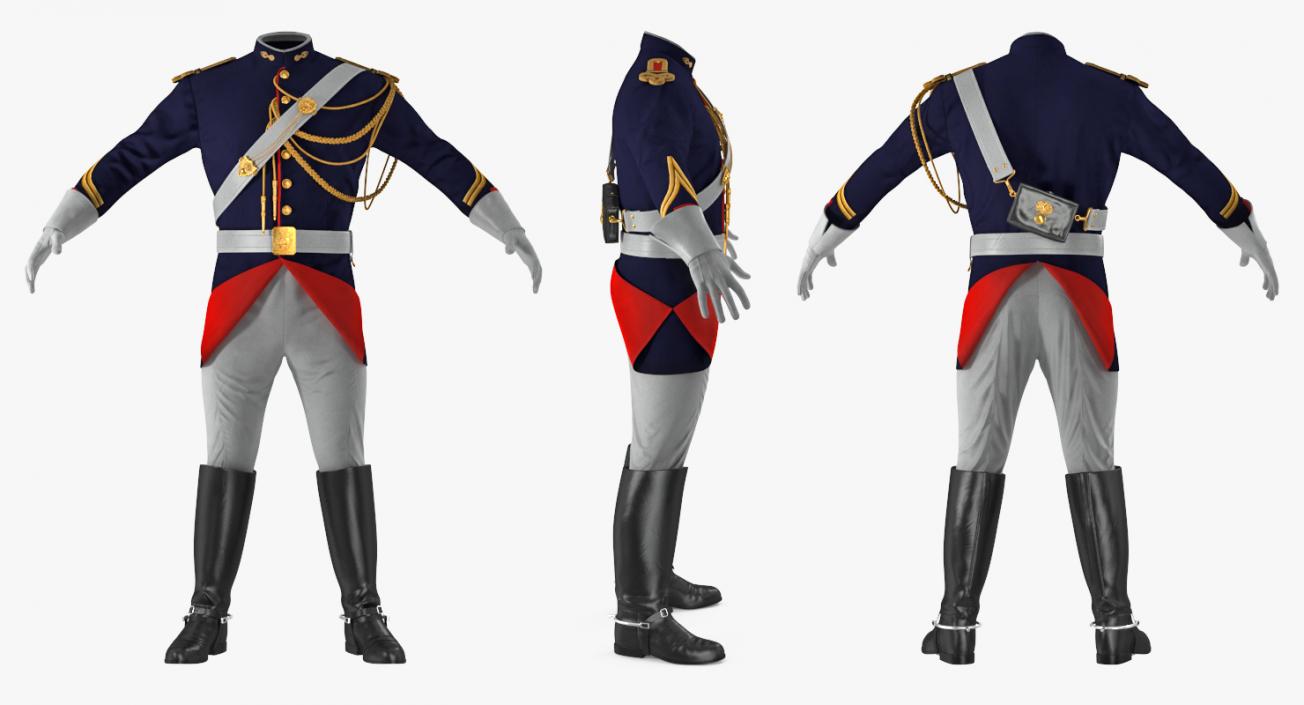 French Cuirassier Officers Uniform 3D model