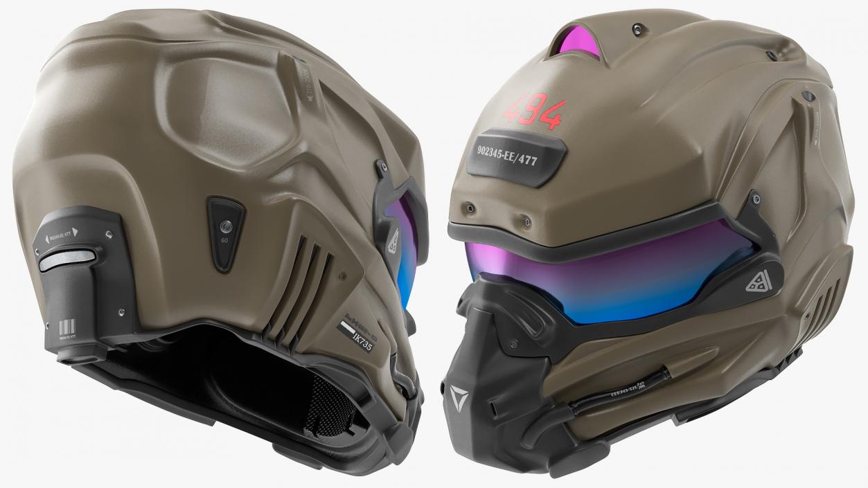 Sci Fi Futuristic Full Helmet 3D model