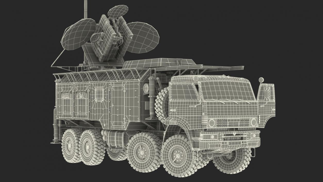 3D model Krasukha 4 Mobile Electronic Warfare System Rigged