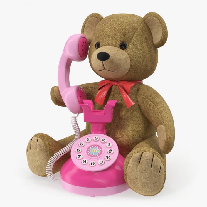 3D model Teddy Bear with Toy Phone