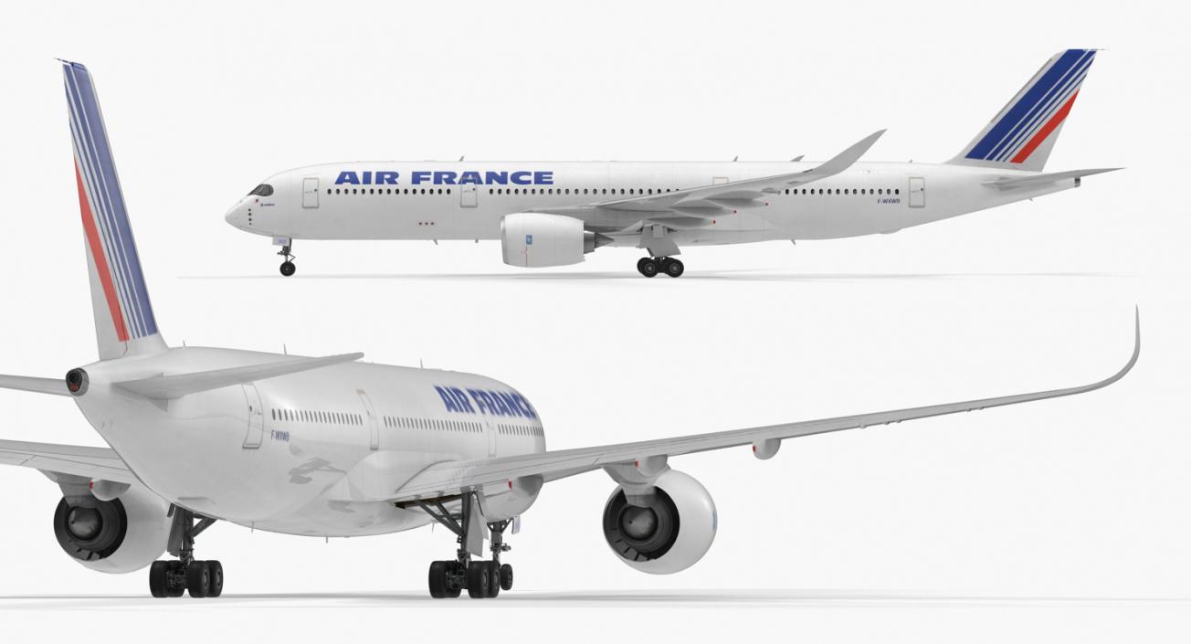 Airbus A350-900 Air France Rigged 3D Model 3D