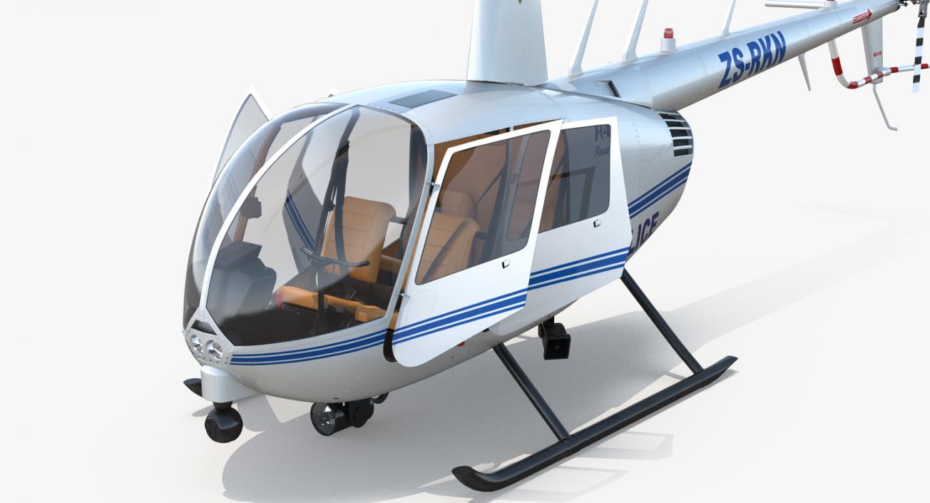 3D model Police Helicopter Robinson R44