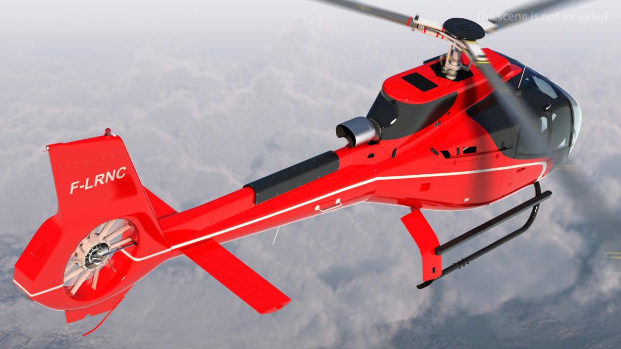 3D model Civil Helicopter Airbus H130 Rigged