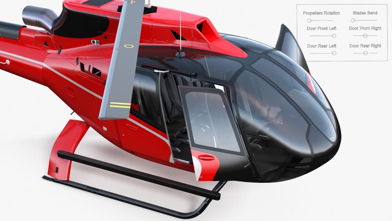 3D model Civil Helicopter Airbus H130 Rigged