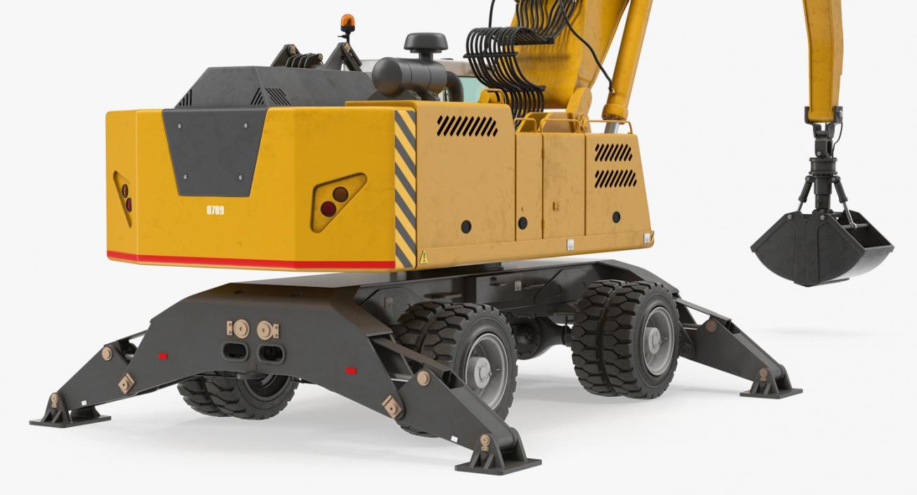 3D model Wheeled Excavator Generic