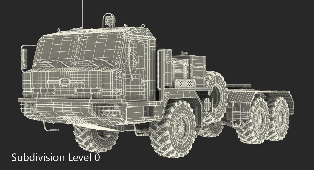 3D Military Truck BAZ 64022 Rigged
