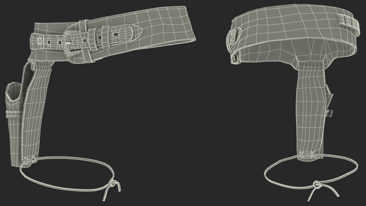 Western Gun Belt with Holster 3D model