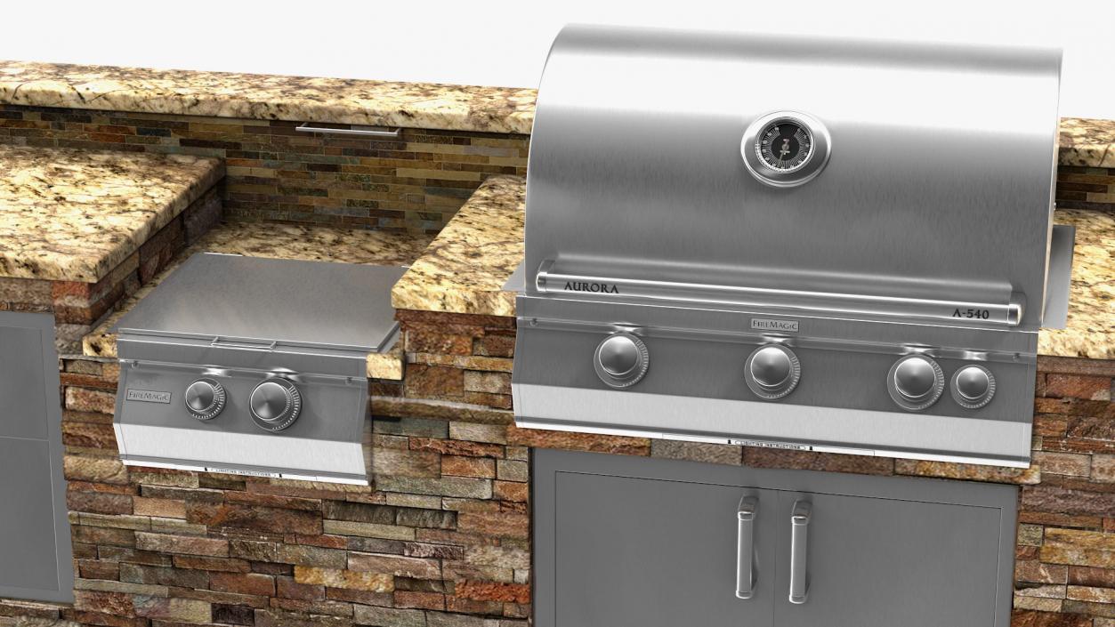 3D FireMagic Built in Outdoor BBQ Kitchen model