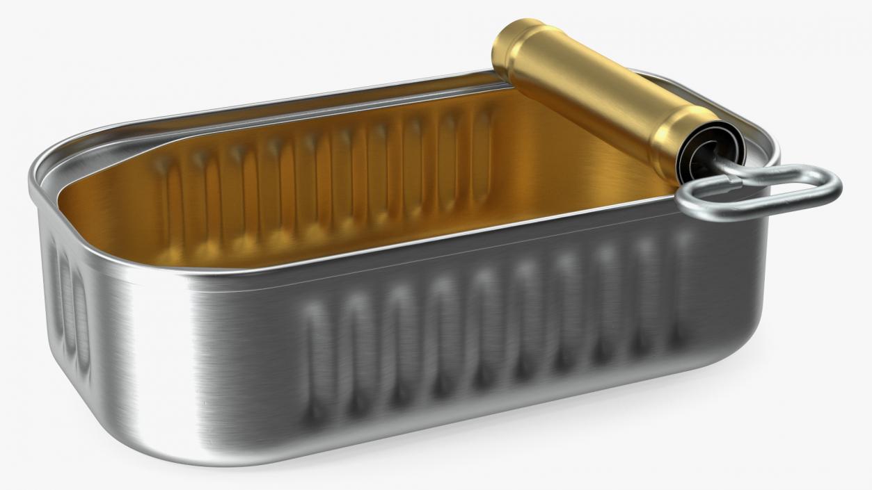 3D Sardine Can Opened with Twist Key model
