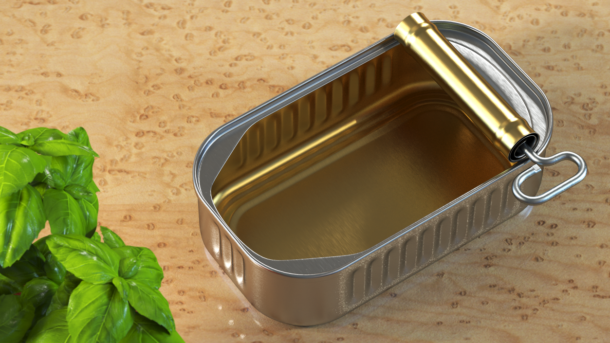 3D Sardine Can Opened with Twist Key model