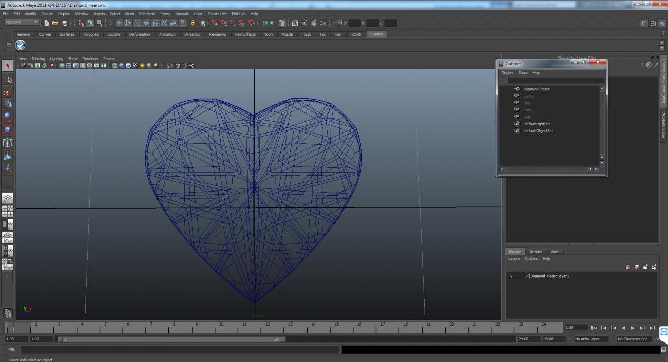 3D Diamond Heart model