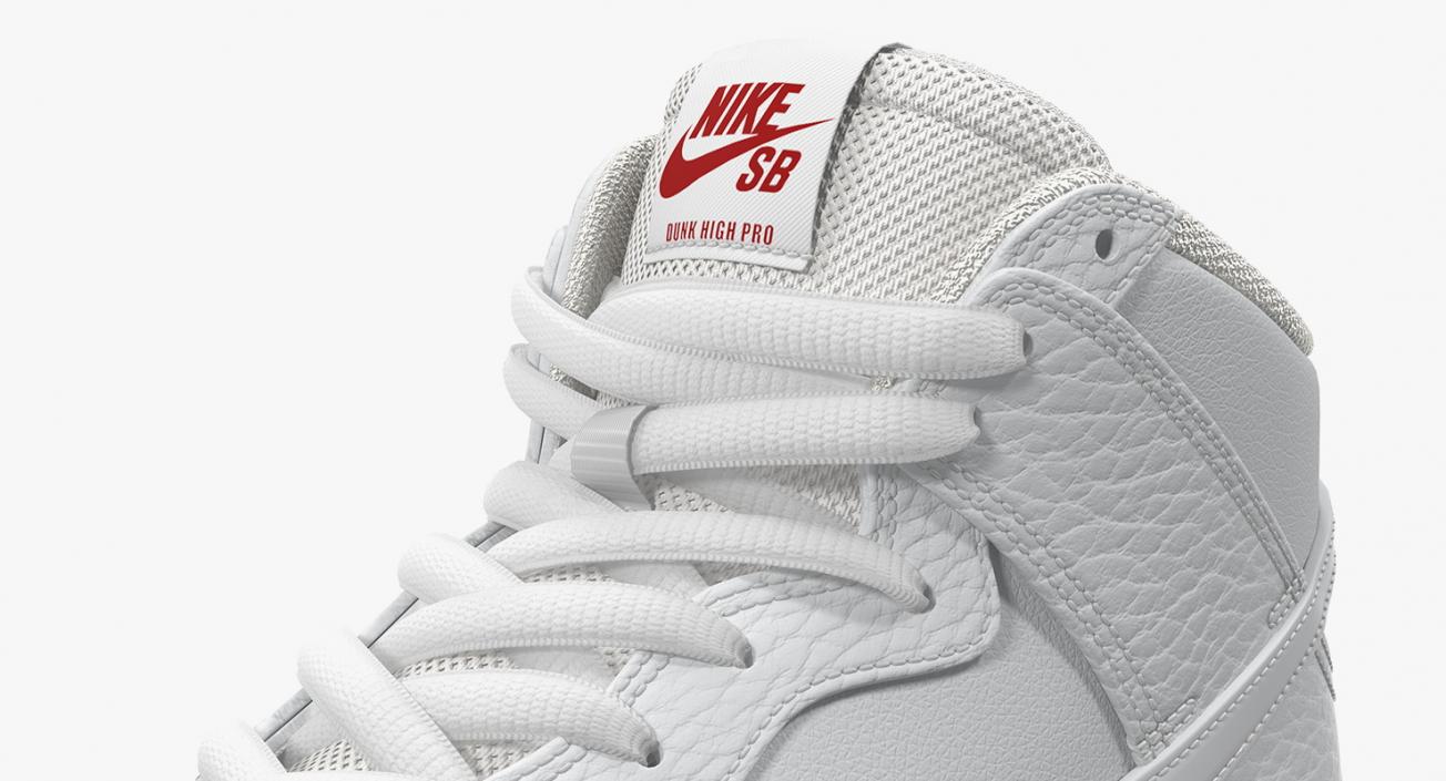 Nike SB Dunk High Pro White 3D