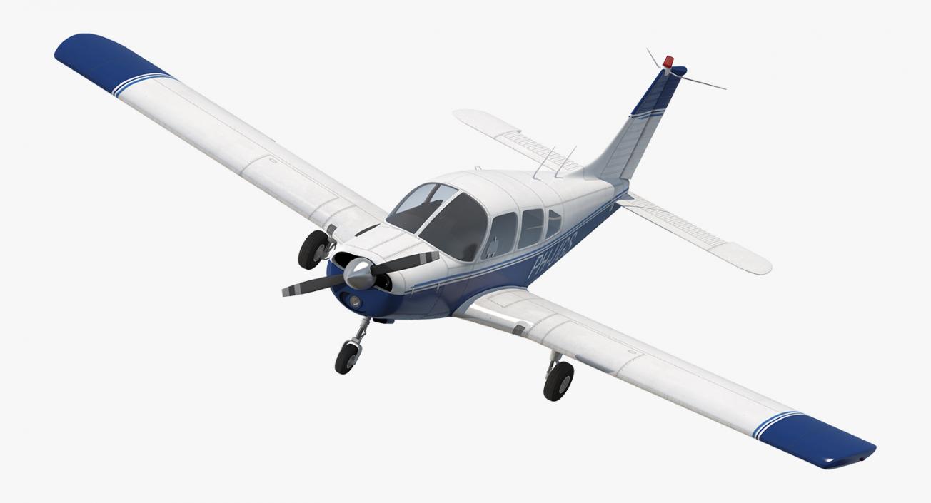 3D Piper PA-28-161 Cherokee Rigged