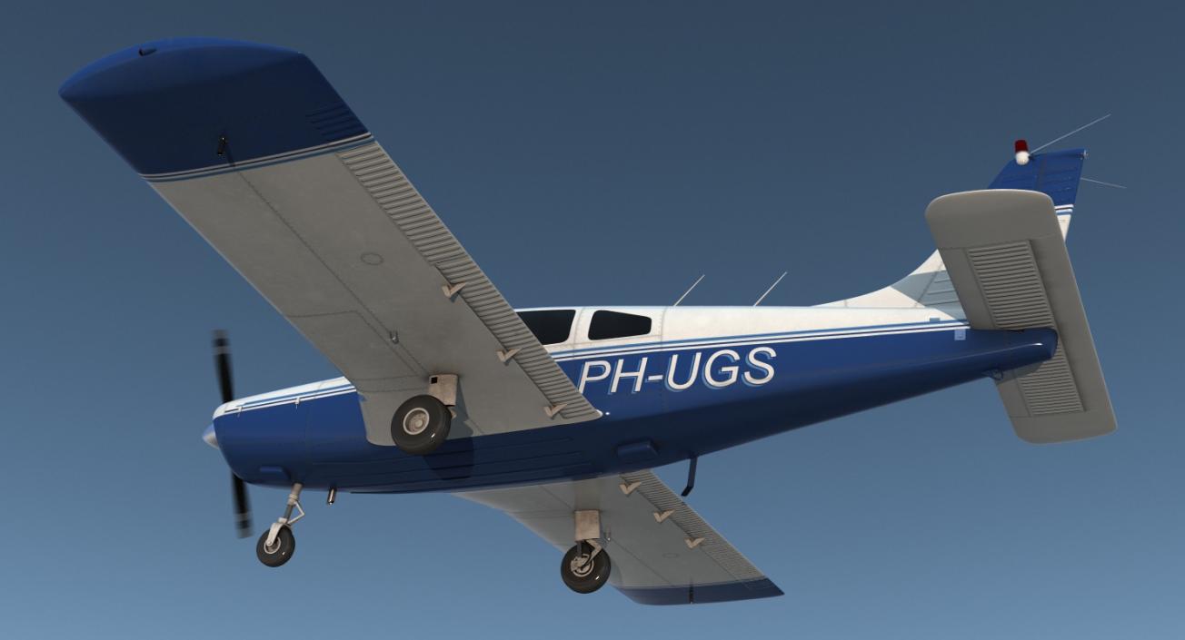 3D Piper PA-28-161 Cherokee Rigged