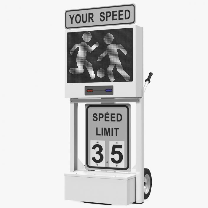 3D model Decatur Electronics 200MX Radar Speed Sign Dolly with Matrix Messaging
