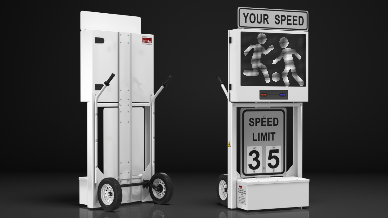 3D model Decatur Electronics 200MX Radar Speed Sign Dolly with Matrix Messaging