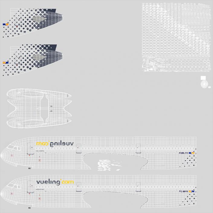 3D model Airbus A321 Vueling Airlines Rigged