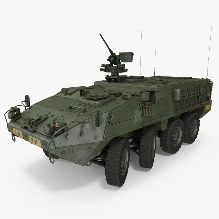 Interim Armored Vehicle Stryker M1126 Rigged 3D model