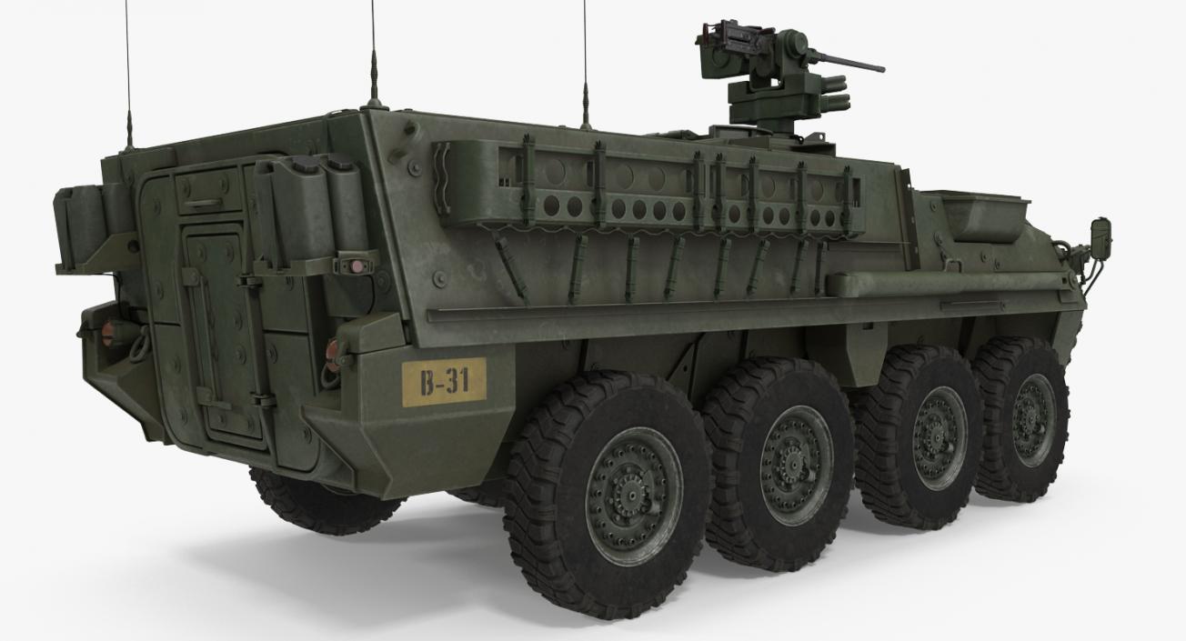 Interim Armored Vehicle Stryker M1126 Rigged 3D model