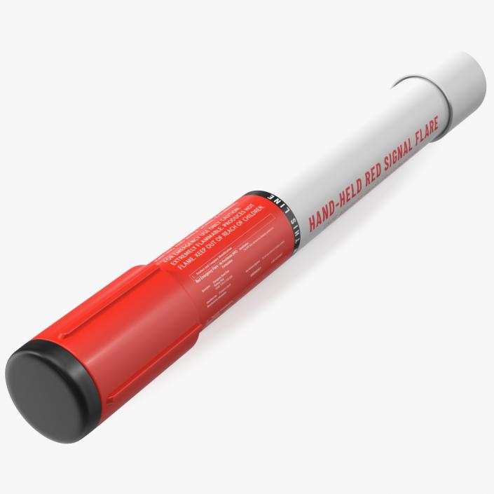 3D Hand Held Marine Red Signal Flare model