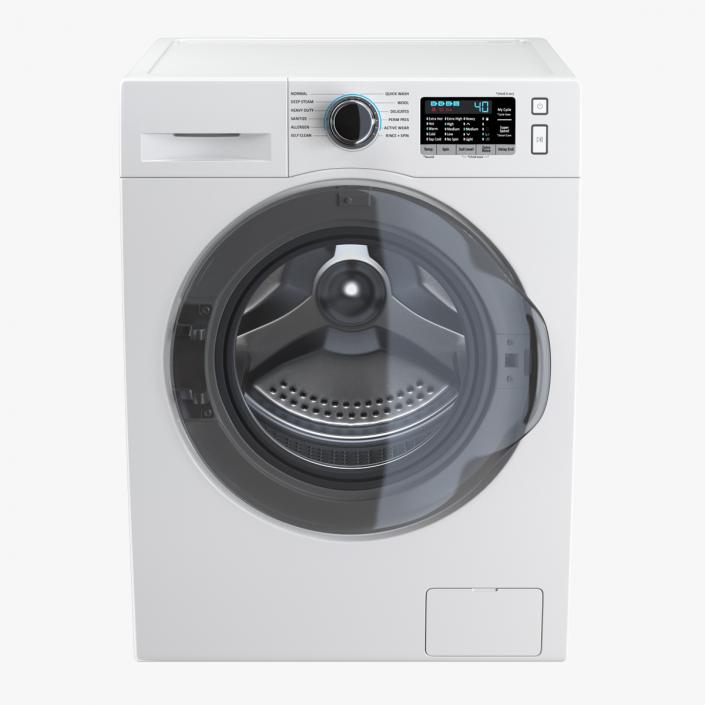 Front Load Washing Machine White 3D