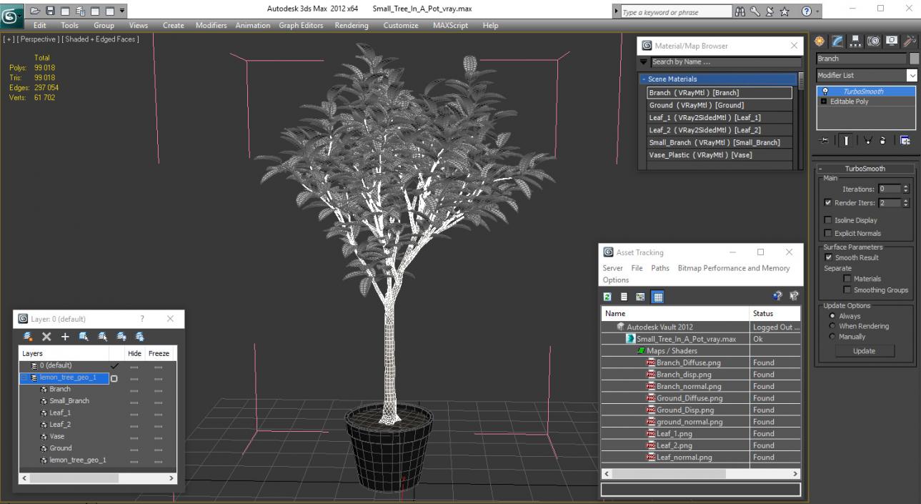 Small Tree In A Pot 3D model