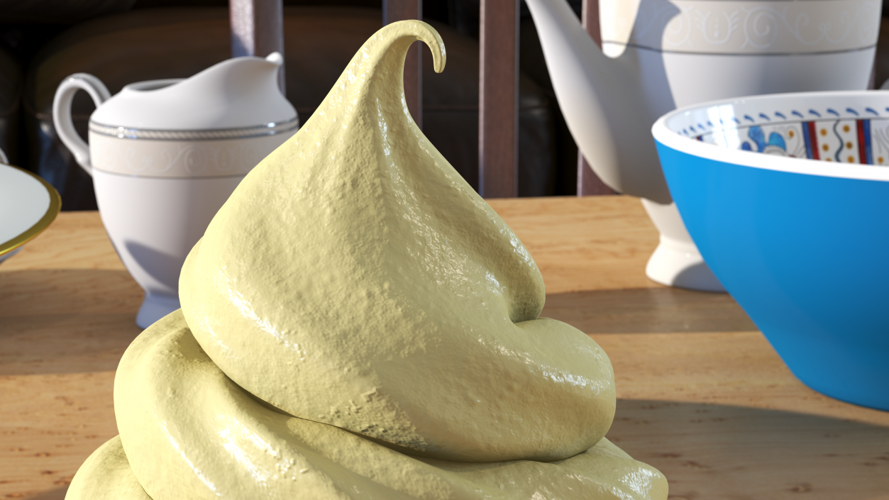 3D Vanilla Ice Cream Cup