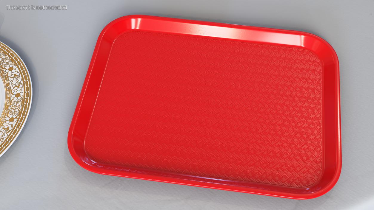 3D Plastic Fast Food Tray Red